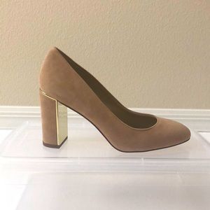 Ann Taylor Kaia Suede Block Heel Pumps 7